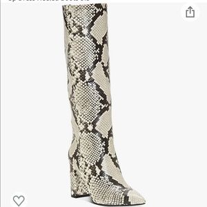 INC Paiton Snake Print Heel Knee-High Boots